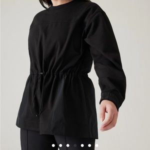 Triumph Hybrid Crewneck Cinched Black Sweatshirt